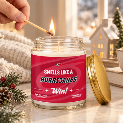[SUPER SALE] NEW CUSTOMIZED NHL07 CLH THE HURRICANES FROSTED GLASS CANDLE