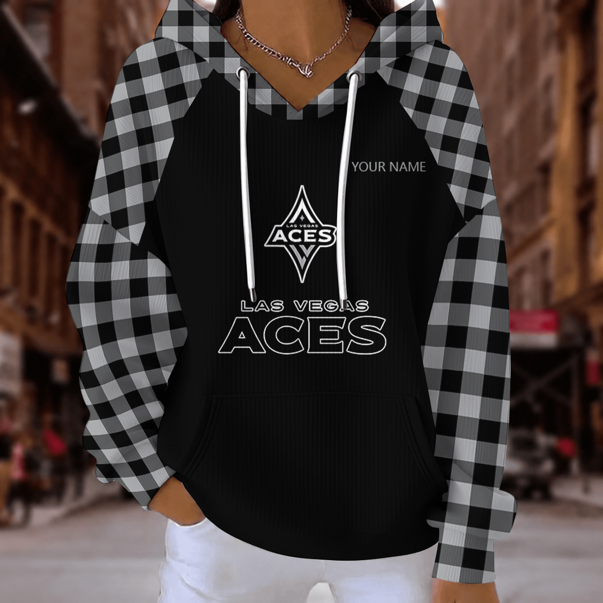 [FAN FAVORITE] NEW CUSTOMIZED WNBA07 LVA LAS VEGAS ACES RIBBED HOODIE & SWEATSHIRT