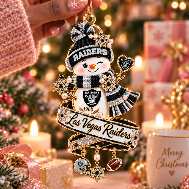 [SPECIAL OFFER] NEW CUSTOMIZED NFL07 LVR THE RAIDERS CHRISTMAS ACRYLIC ORNAMENT