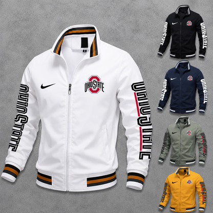 [BIG SALE] PERSONALIZED UNI07 OSB OHIO STATE BUCKEYES MEN'S CASUAL JACKET
