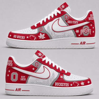 [BIG SALE] PERSONALIZED UNI07 OSB OHIO STATE BUCKEYES AF1 SHOES