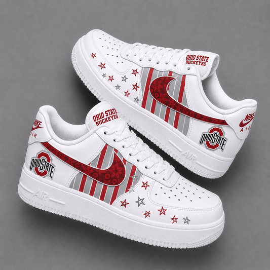 [BIG SALE] PERSONALIZED UNI07 OSB OHIO STATE BUCKEYES AF1 SHOES