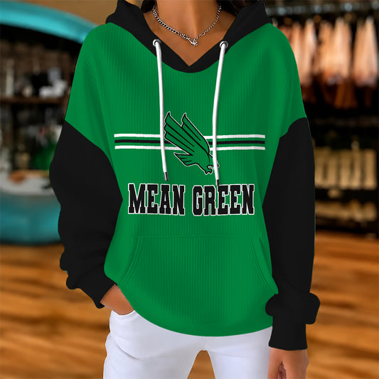 [BIG SALE] PERSONALIZED UNI07 UNT NORTH TEXAS MEAN GREEN RIBBED HOODIE & SWEATSHIRT