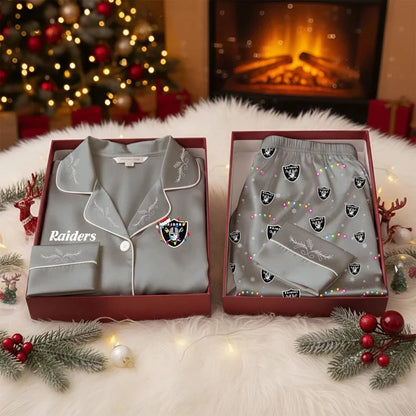 [SPECIAL OFFER] NEW CUSTOMIZED NFL07 LVR THE RAIDERS LONG-SLEEVE PAJAMA SET
