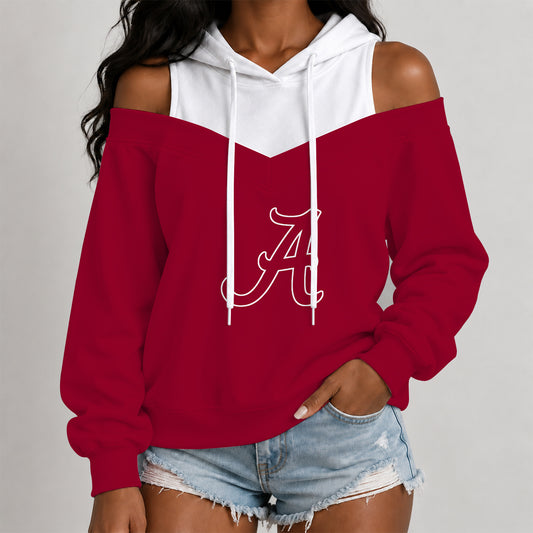 [BIG SALE] PERSONALIZED UNI08 ABC ALABAMA CRIMSON TIDE WOMEN'S OFF-SHOULDER HOODIE