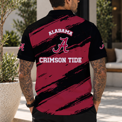 [BIG SALE] PERSONALIZED UNI08 ABC ALABAMA CRIMSON TIDE POLO SHIRT