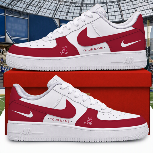 [BIG SALE] PERSONALIZED UNI08 ABC ALABAMA CRIMSON TIDE AF1 SHOES