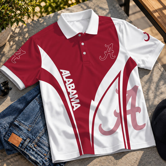 [BIG SALE] PERSONALIZED UNI08 ABC ALABAMA CRIMSON TIDE POLO SHIRT