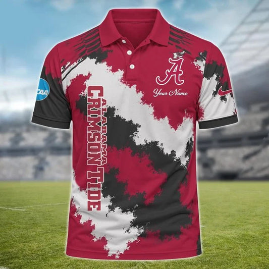 [BIG SALE] PERSONALIZED UNI08 ABC ALABAMA CRIMSON TIDE MULTICOLOR POLO SHIRT