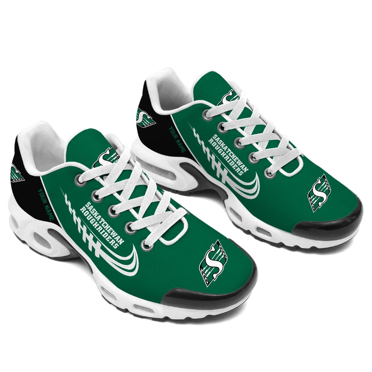 [FAN EXCLUSIVE] NEW CUSTOMIZED CFL08 SSK SASKATCHEWAN ROUGHRIDERS AIR MAX PLUS SNEAKERS