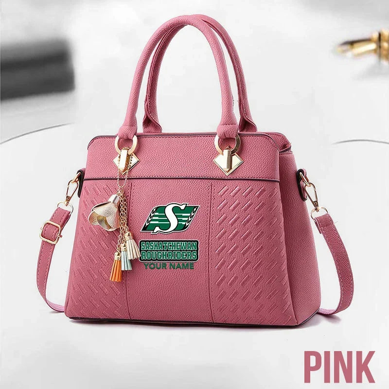 [FAN EXCLUSIVE] NEW CUSTOMIZED CFL08 SSK SASKATCHEWAN ROUGHRIDERS MULTICOLOR HANDBAG