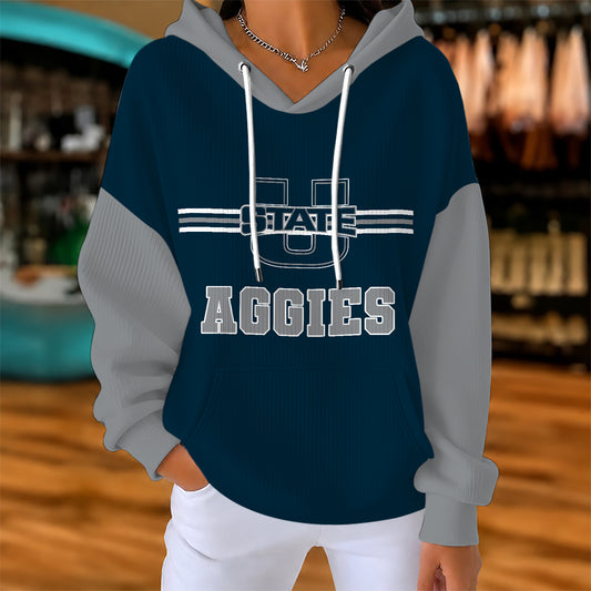 [BIG SALE] PERSONALIZED UNI08 USU UTAH STATE AGGIES RIBBED HOODIE & SWEATSHIRT
