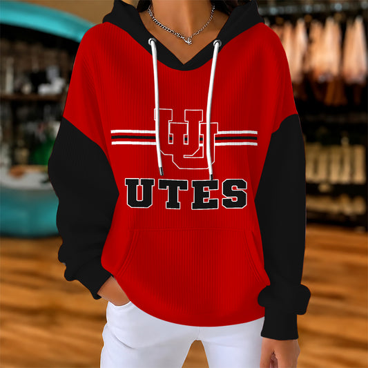 [BIG SALE] PERSONALIZED UNI08 UTU UTAH UTES RIBBED HOODIE & SWEATSHIRT