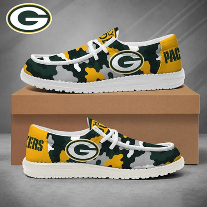 [SPECIAL OFFER] NEW CUSTOMIZED NFL08 GBP GREEN BAY PACKERS LOAFER SHOES