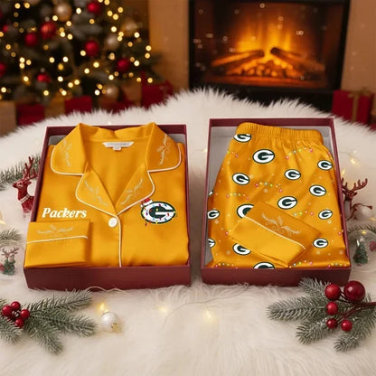 [SPECIAL OFFER] NEW CUSTOMIZED NFL08 GBP THE PACKERS LONG-SLEEVE PAJAMA SET