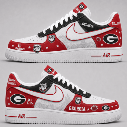 [BIG SALE] PERSONALIZED UNI09 GEB GEORGIA BULLDOGS AF1 SHOES