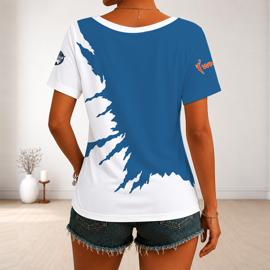 [FAN FAVORITE] NEW CUSTOMIZED WNBA09 MNL MINNESOTA LYNX V-NECK FEMALE SHIRT