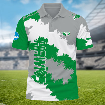 [BIG DEAL] PERSONALIZED UNI09 NFH NORTH DAKOTA FIGHTING HAWKS MULTICOLOR POLO SHIRT