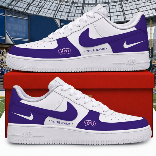 [BIG SALE] PERSONALIZED UNI09 THF TCU HORNED FROGS AF1 SHOES
