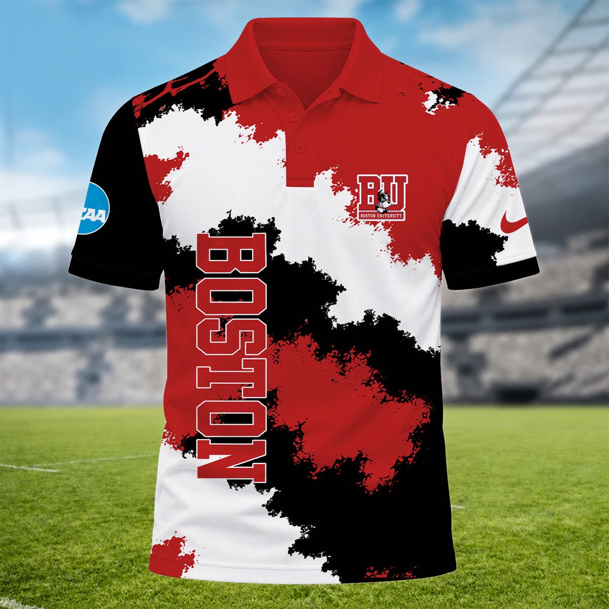 [BIG DEAL] PERSONALIZED UNI10 BUT BOSTON UNIVERSITY TERRIERS MULTICOLOR POLO SHIRT
