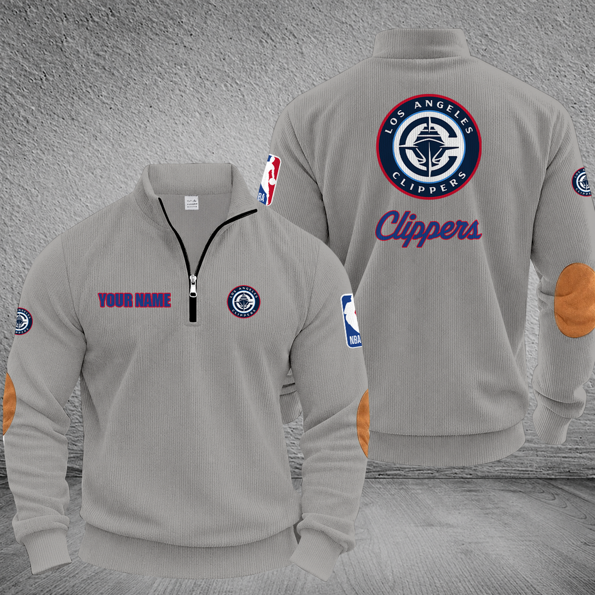 [HOT DEAL] NEW CUSTOMIZED NBA10 LCL LOS ANGELES CLIPPERS MULTICOLOR STRIPED QUATER ZIP SWEATSHIRT