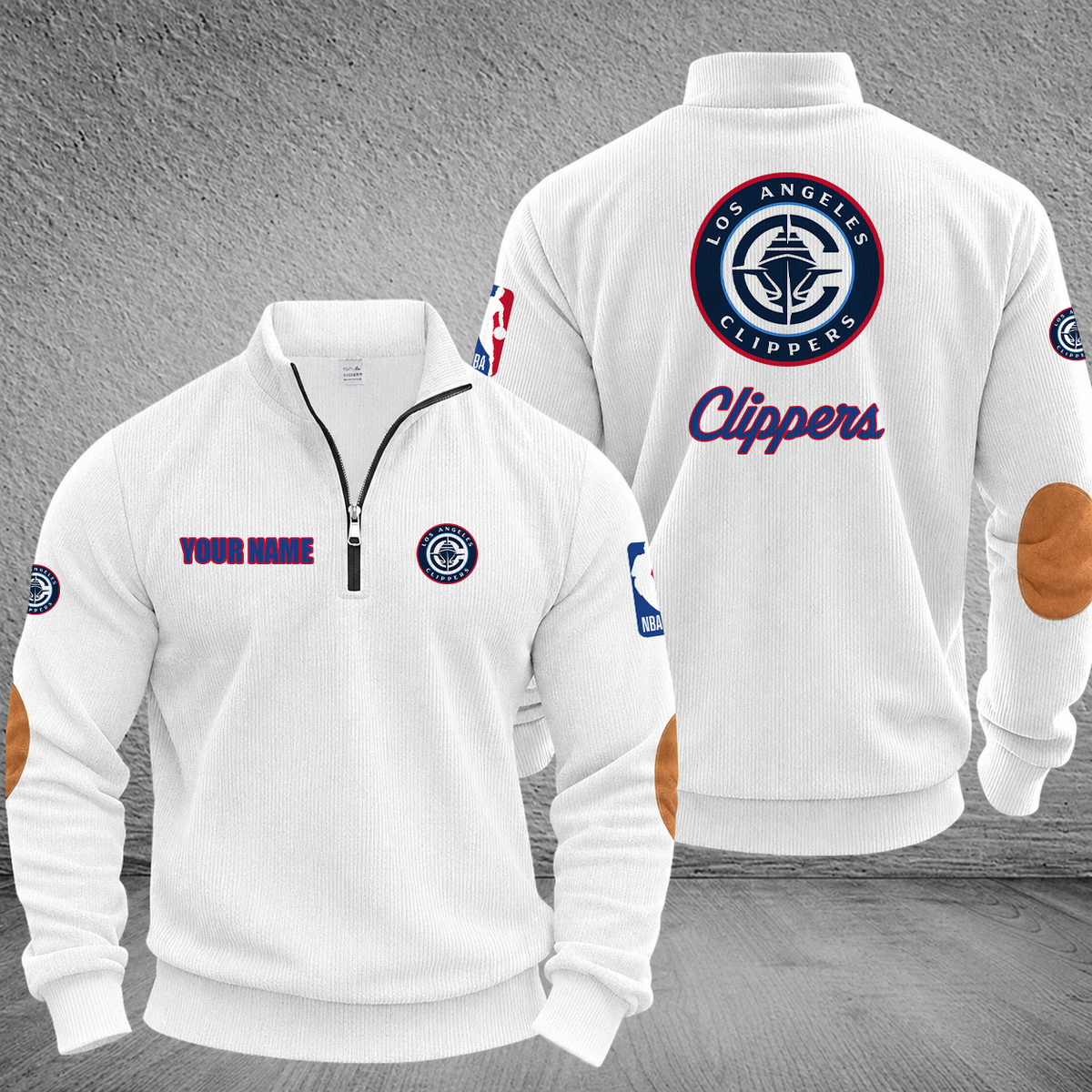 [HOT DEAL] NEW CUSTOMIZED NBA10 LCL LOS ANGELES CLIPPERS MULTICOLOR STRIPED QUATER ZIP SWEATSHIRT
