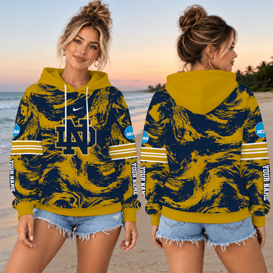 [BIG SALE] PERSONALIZED UNI10 NFI NOTRE DAME FIGHTING IRISH T-SHIRT, HOODIE & ZIP HOODIE