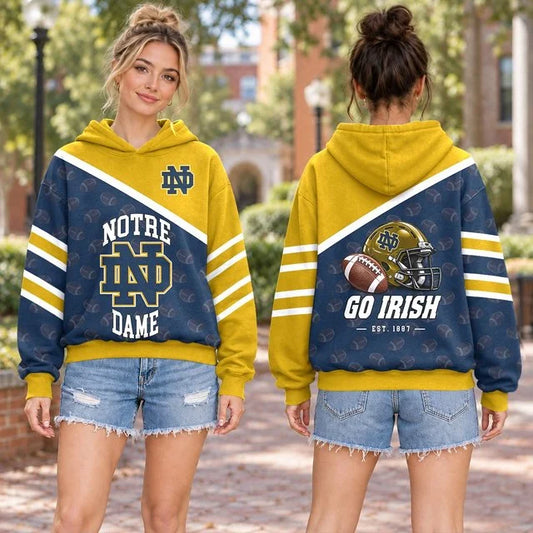 [BIG SALE] PERSONALIZED UNI10 NFI NOTRE DAME FIGHTING IRISH T-SHIRT, HOODIE & ZIP HOODIE