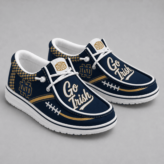 [BIG SALE] PERSONALIZED UNI10 NFI NOTRE DAME FIGHTING IRISH LOAFER SHOES