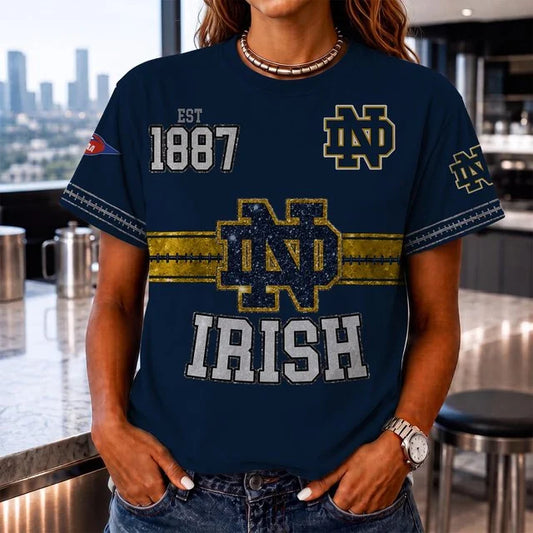 [BIG SALE] PERSONALIZED UNI10 NFI NOTRE DAME FIGHTING IRISH T-SHIRT, HOODIE & ZIP HOODIE