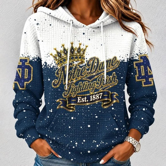 [BIG SALE] PERSONALIZED UNI10 NFI NOTRE DAME FIGHTING IRISH UNISEX HOODED SWEATSHIRT