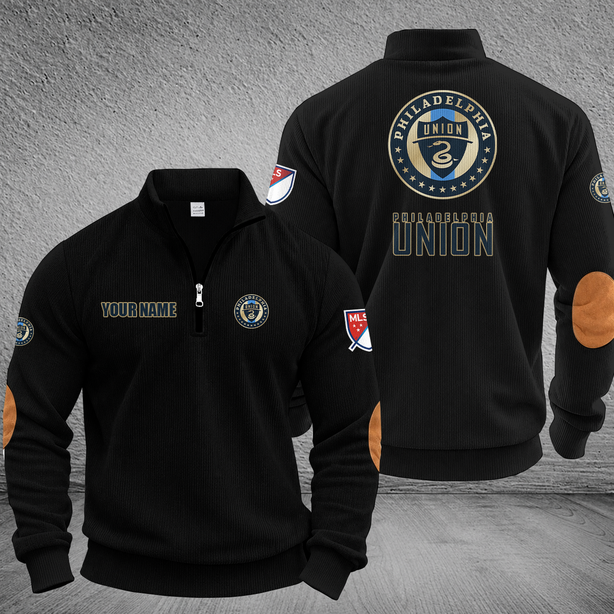 [FAN EXCLUSIVE] NEW CUSTOMIZED MLS10 PPF PHILADELPHIA UNION MULTICOLOR STRIPED QUATER ZIP SWEATSHIRT