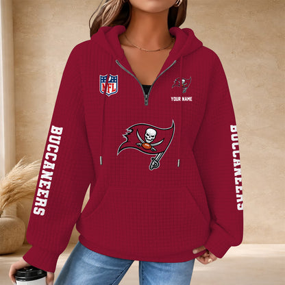 [SPECIAL OFFER] NEW CUSTOMIZED NFL10 TBB THE BUCCANEERS QUARTER ZIP HOODIE