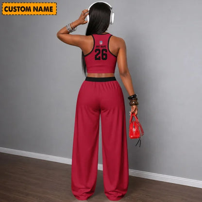 [SPECIAL OFFER] NEW CUSTOMIZED NFL10 TBB TAMPA BAY BUCCANEERS WOMEN'S CROP TOP & LONGPANTS SET