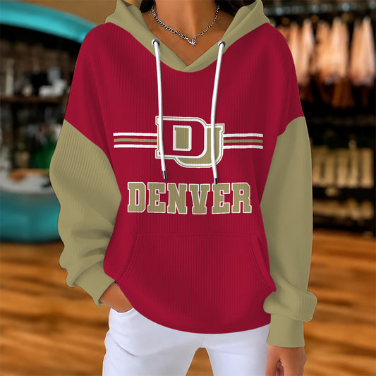 [BIG DEAL] PERSONALIZED UNI11 DEP DENVER PIONEERS RIBBED HOODIE & SWEATSHIRT