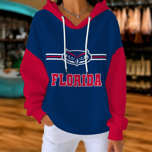 [BIG SALE] PERSONALIZED UNI11 FAU FLORIDA ATLANTIC OWLS RIBBED HOODIE & SWEATSHIRT
