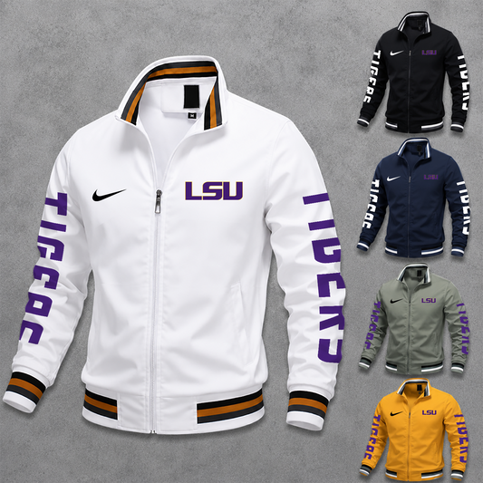 [BIG SALE] PERSONALIZED UNI11 LST LSU TIGERS MEN'S CASUAL JACKET
