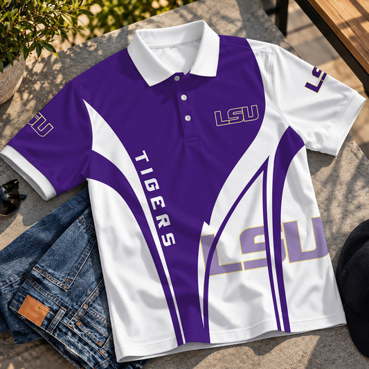 [BIG SALE] PERSONALIZED UNI11 LST LSU TIGERS POLO SHIRT