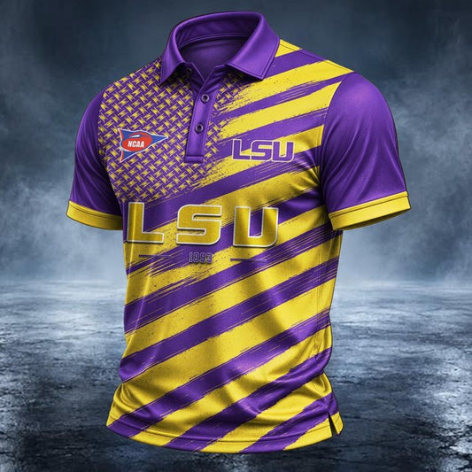 [BIG SALE] PERSONALIZED UNI11 LST LSU TIGERS POLO SHIRT