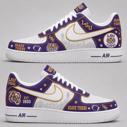 [BIG SALE] PERSONALIZED UNI11 LST LSU TIGERS AF1 SHOES