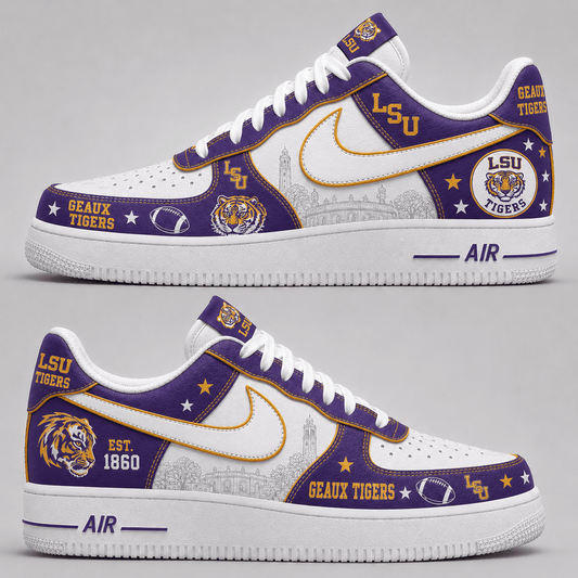 [BIG SALE] PERSONALIZED UNI11 LST LSU TIGERS AF1 SHOES