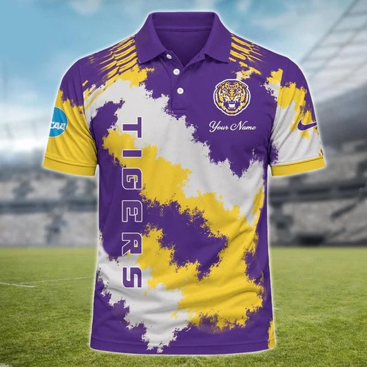 [BIG SALE] PERSONALIZED UNI11 LST LSU TIGERS MULTICOLOR POLO SHIRT