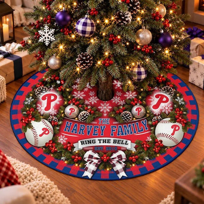 [FLASH SALE] FAMILY NAME & EST. MLB11 PPS THE PHILLIES CHRISTMAS TREE SKIRT