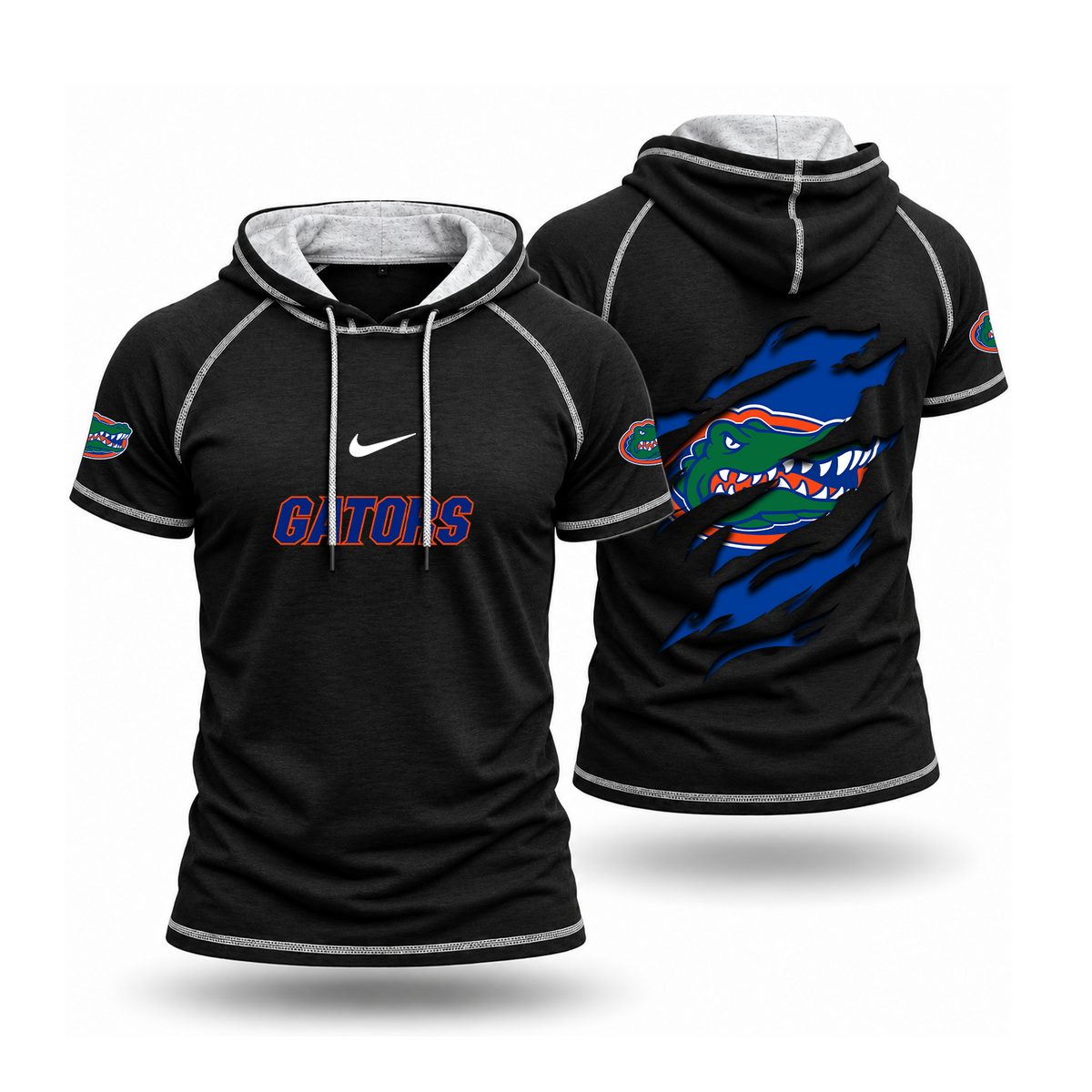 [BIG SALE] PERSONALIZED UNI12 FLG FLORIDA GATORS SHORT SLEEVE HOODED SHIRT