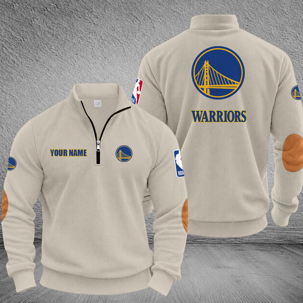 [HOT DEAL] NEW CUSTOMIZED NBA12 GSW GOLDEN STATE WARRIORS MULTICOLOR STRIPED QUATER ZIP SWEATSHIRT