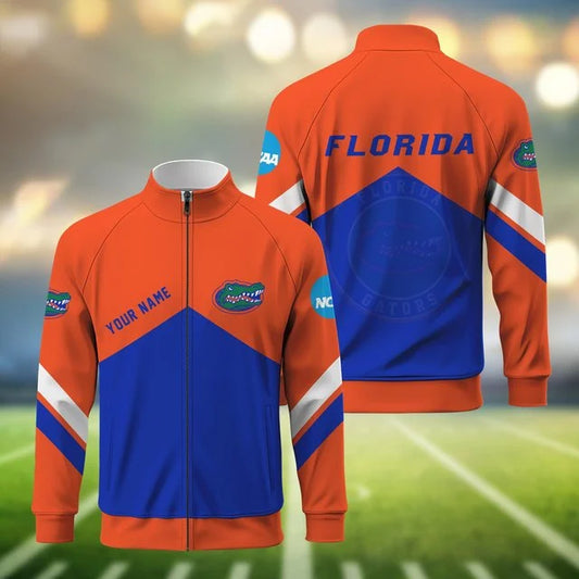 [BIG SALE] PERSONALIZED UNI12 FLG FLORIDA GATORS STAND COLLAR JACKET