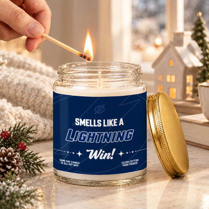 [SUPER SALE] NEW CUSTOMIZED NHL12 TPL THE LIGHTNING FROSTED GLASS CANDLE