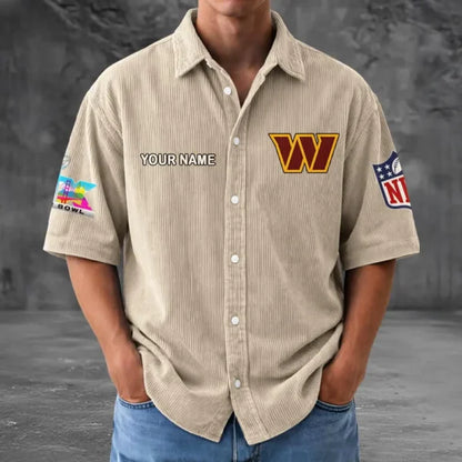 [SPECIAL OFFER] NEW CUSTOMIZED NFL12 WTC WASHINGTON COMMANDERS SEERSUCKER BUTTON SHIRT