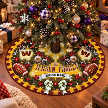 [SPECIAL OFFER] FAMILY NAME & EST. NFL12 WTC THE COMMANDERS CHRISTMAS TREE SKIRT