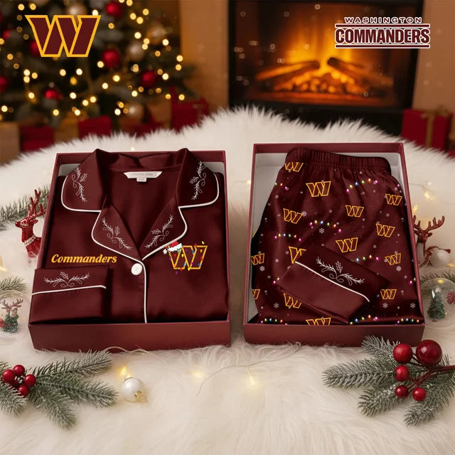 [SPECIAL OFFER] NEW CUSTOMIZED NFL12 WTC THE COMMANDERS LONG-SLEEVE PAJAMA SET